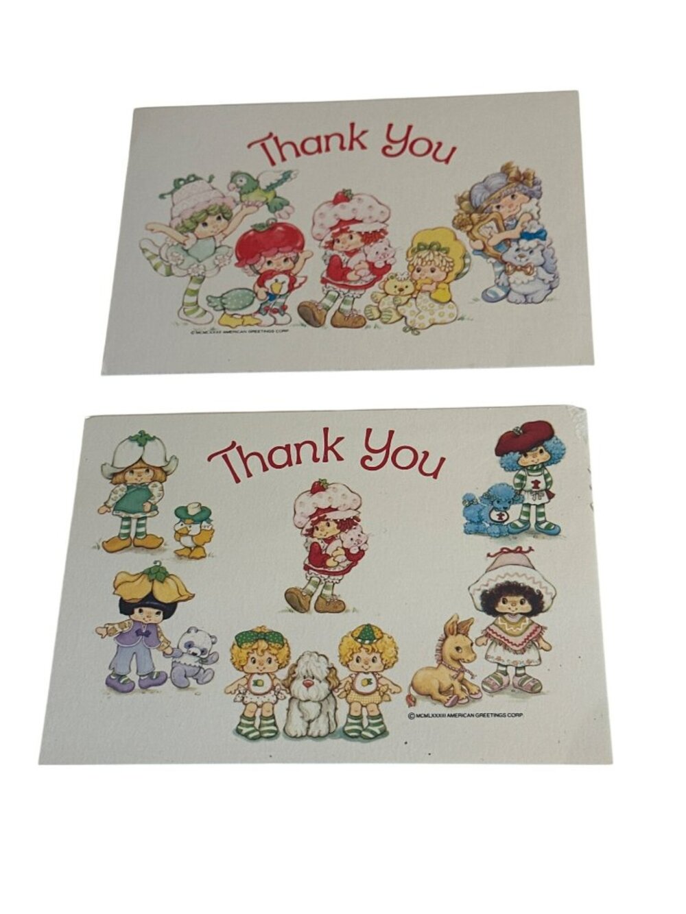 VTG Strawberry Shortcake Thank You Postcards 1981-1983 American Greetings Lot
